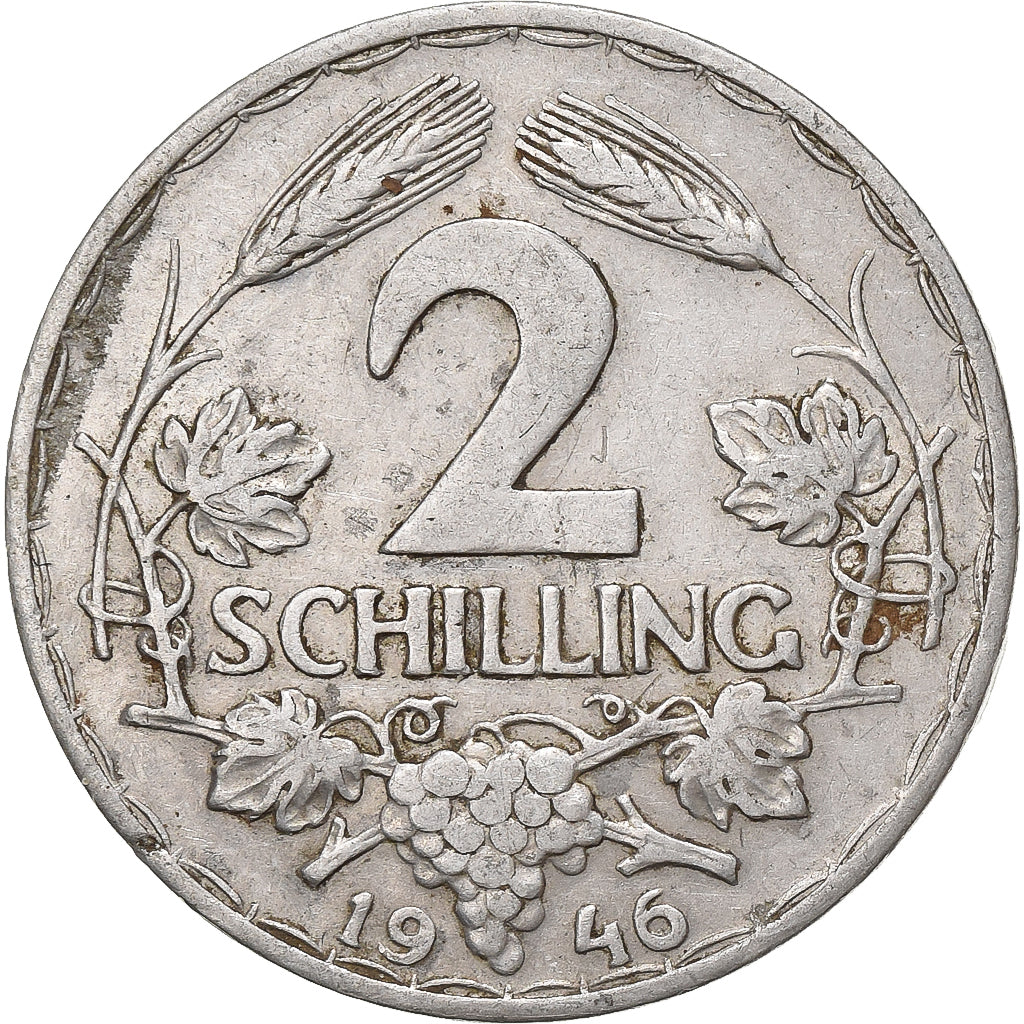 Austria, 2 Schilling, 1946, Alluminio, BB, KM:2872