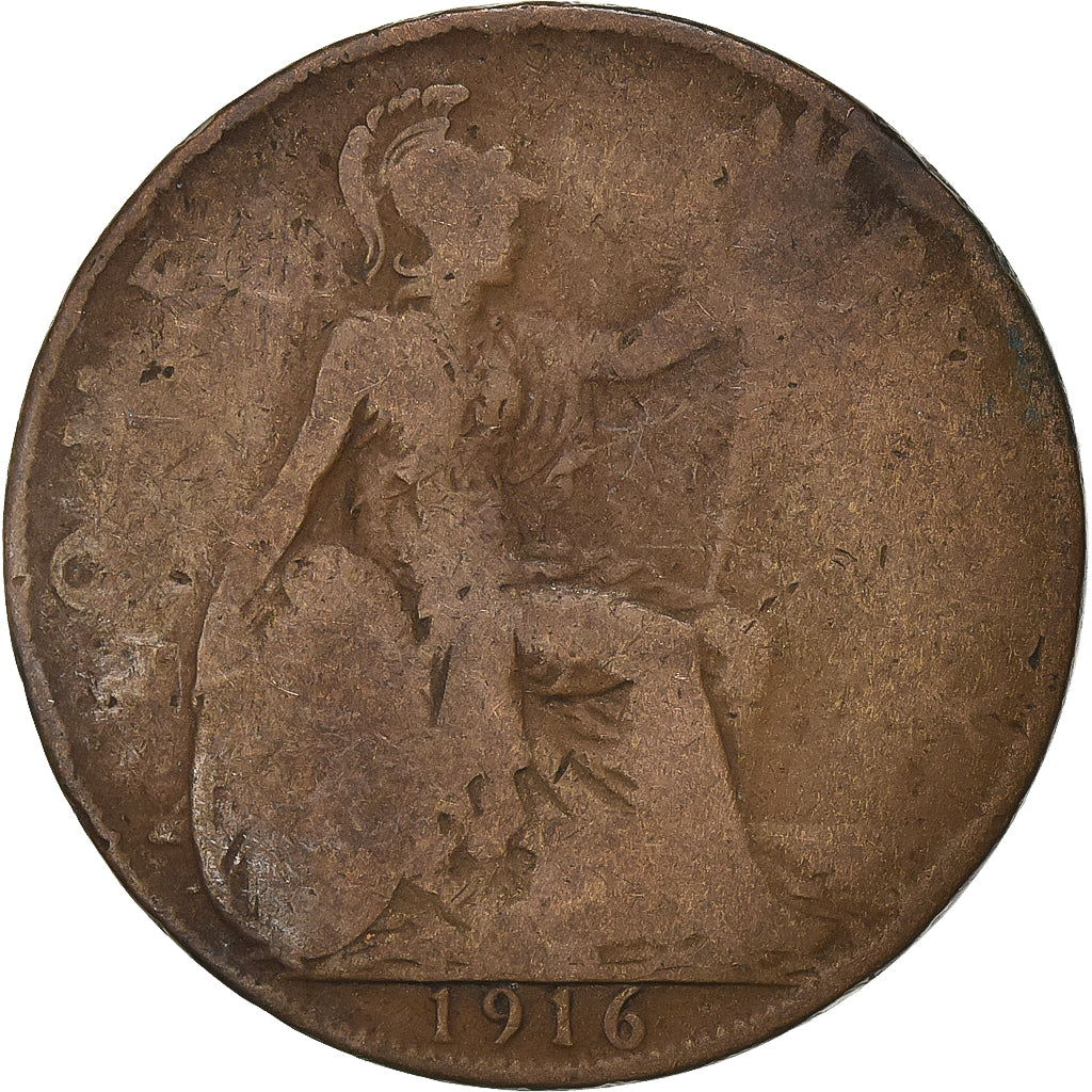 Gran Bretagna, George V, Penny, 1916, Bronzo, B+, KM:810