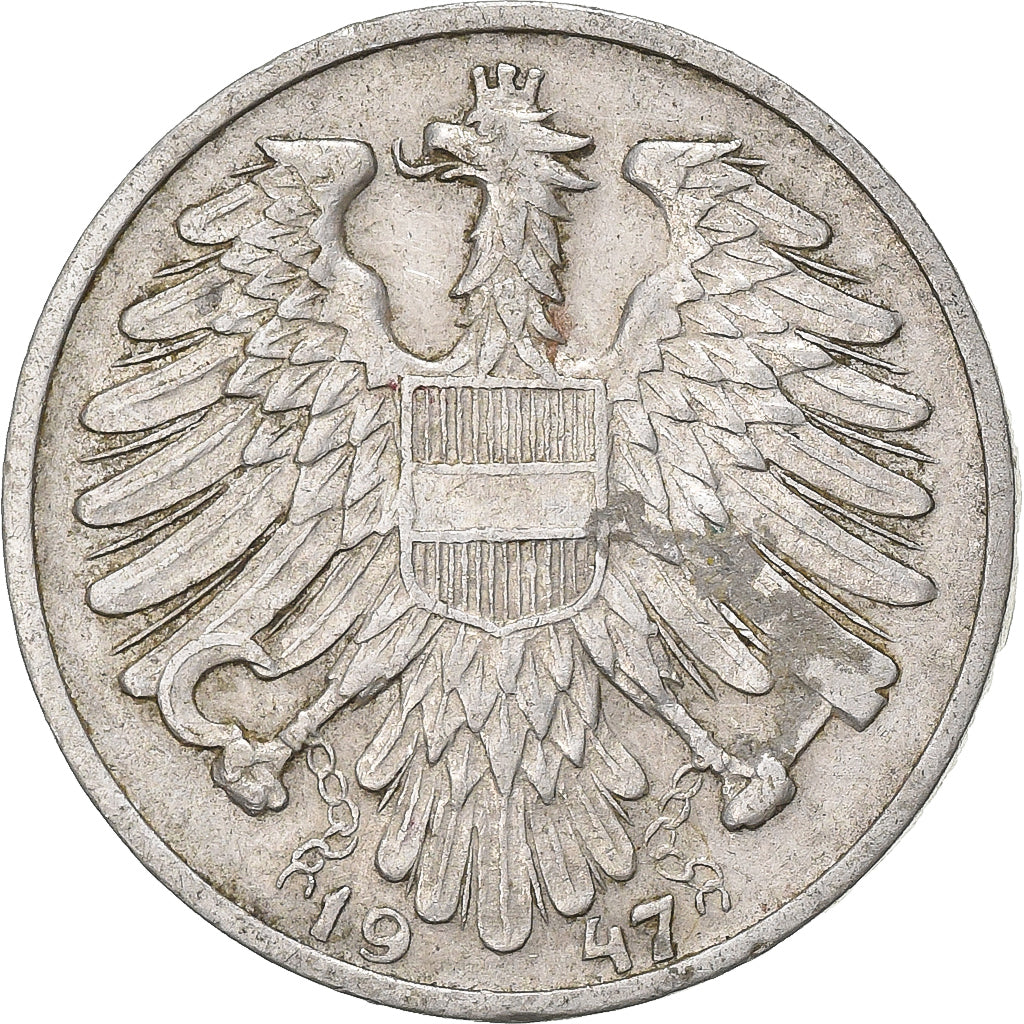 Austria, Schilling, 1947, Vienne, Alluminio, BB, KM:2871