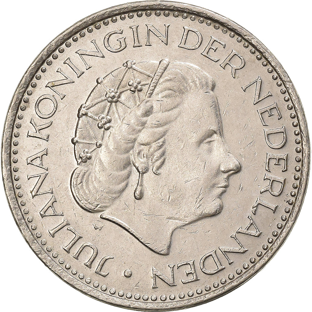 Holandia, Juliana, Gulden, 1976, Nikiel, EF(40-45), KM:184a