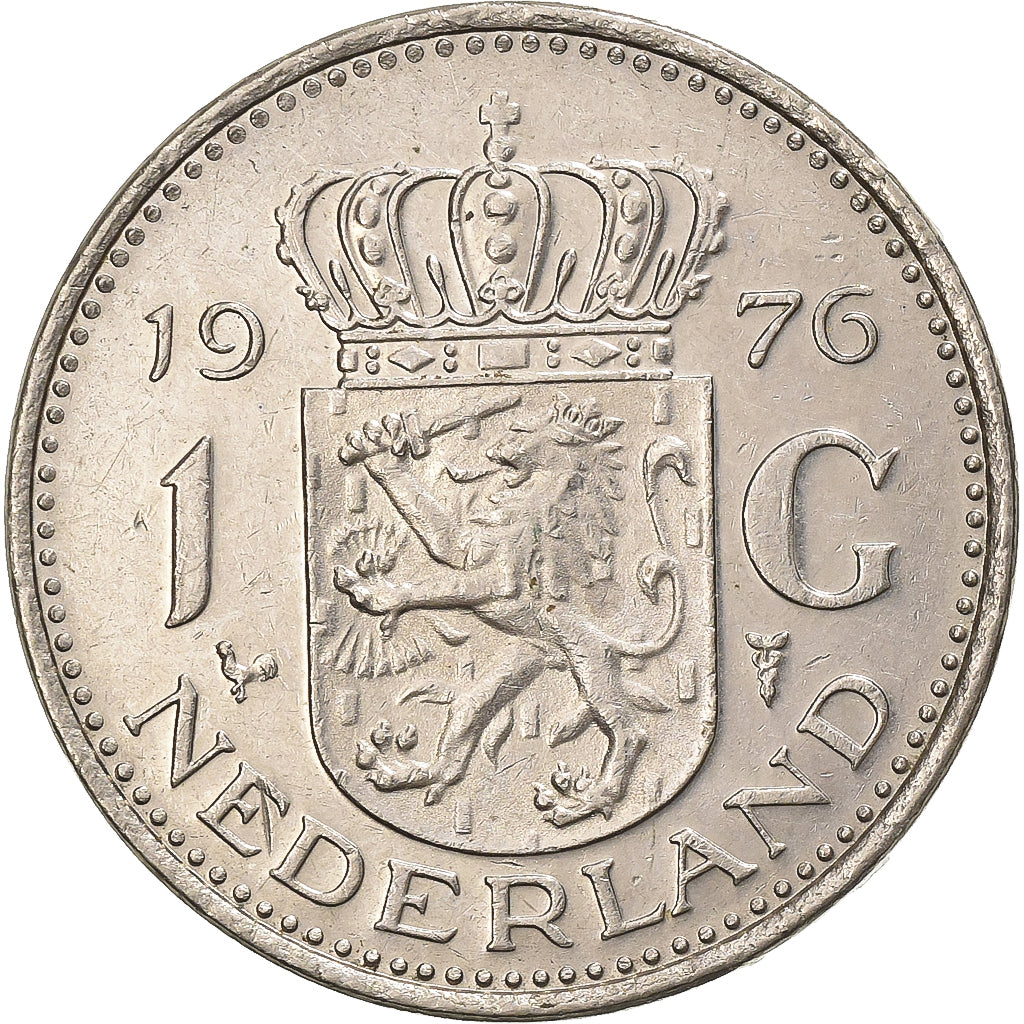 Holandia, Juliana, Gulden, 1976, Nikiel, EF(40-45), KM:184a