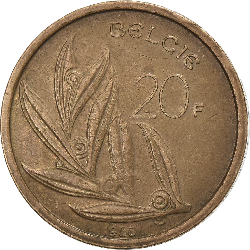Belgien, 20 Francs, 20 Frank, 1980, Nickel-Bronze, SS, KM:159