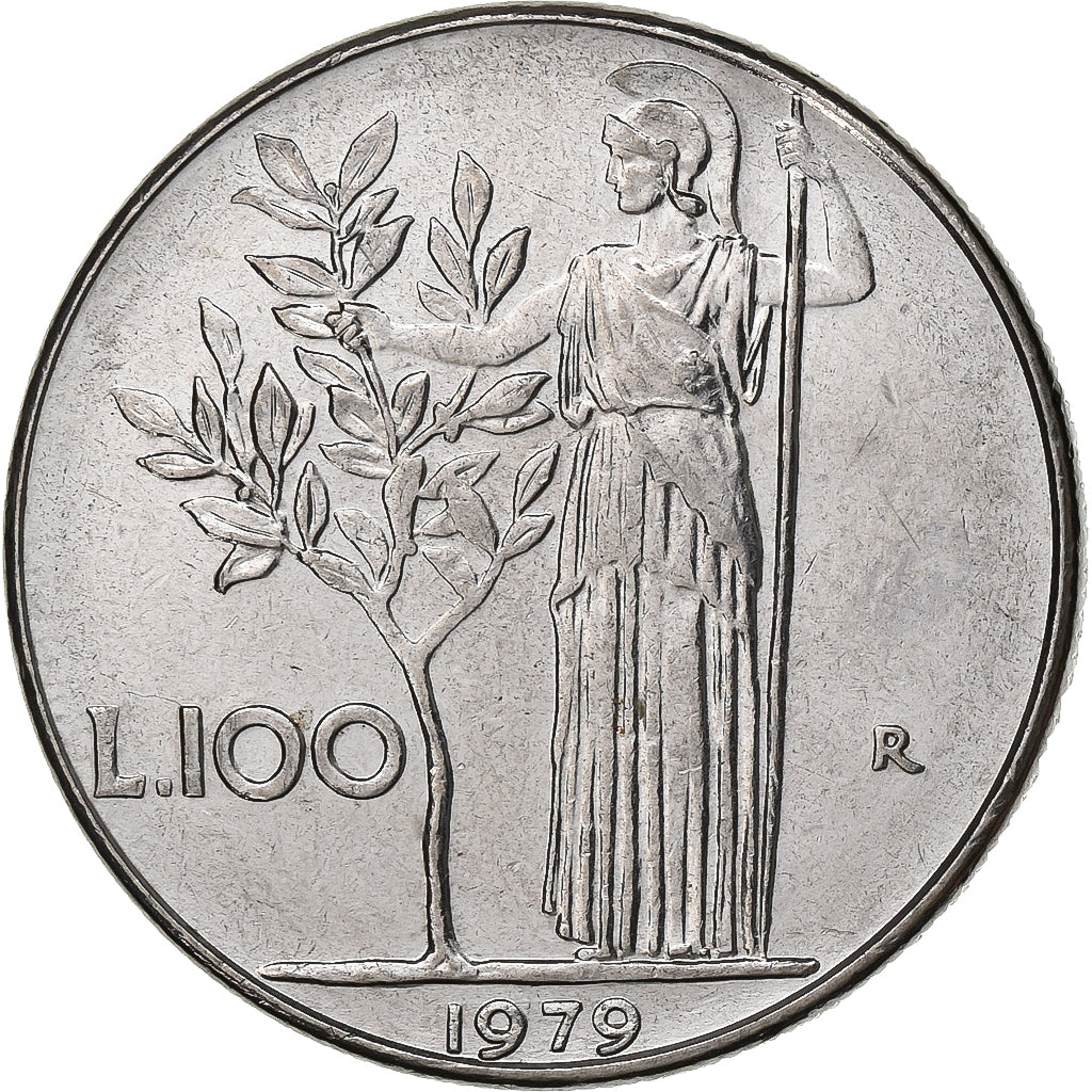 Itália, 100 Lire, 1979, Rome, Aço Inoxidável, AU(50-53), KM:96.1