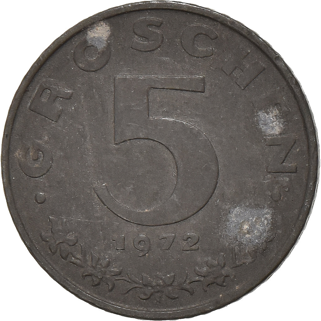 Austria, 5 Groschen, 1972, Cinc, MBC, KM:2875