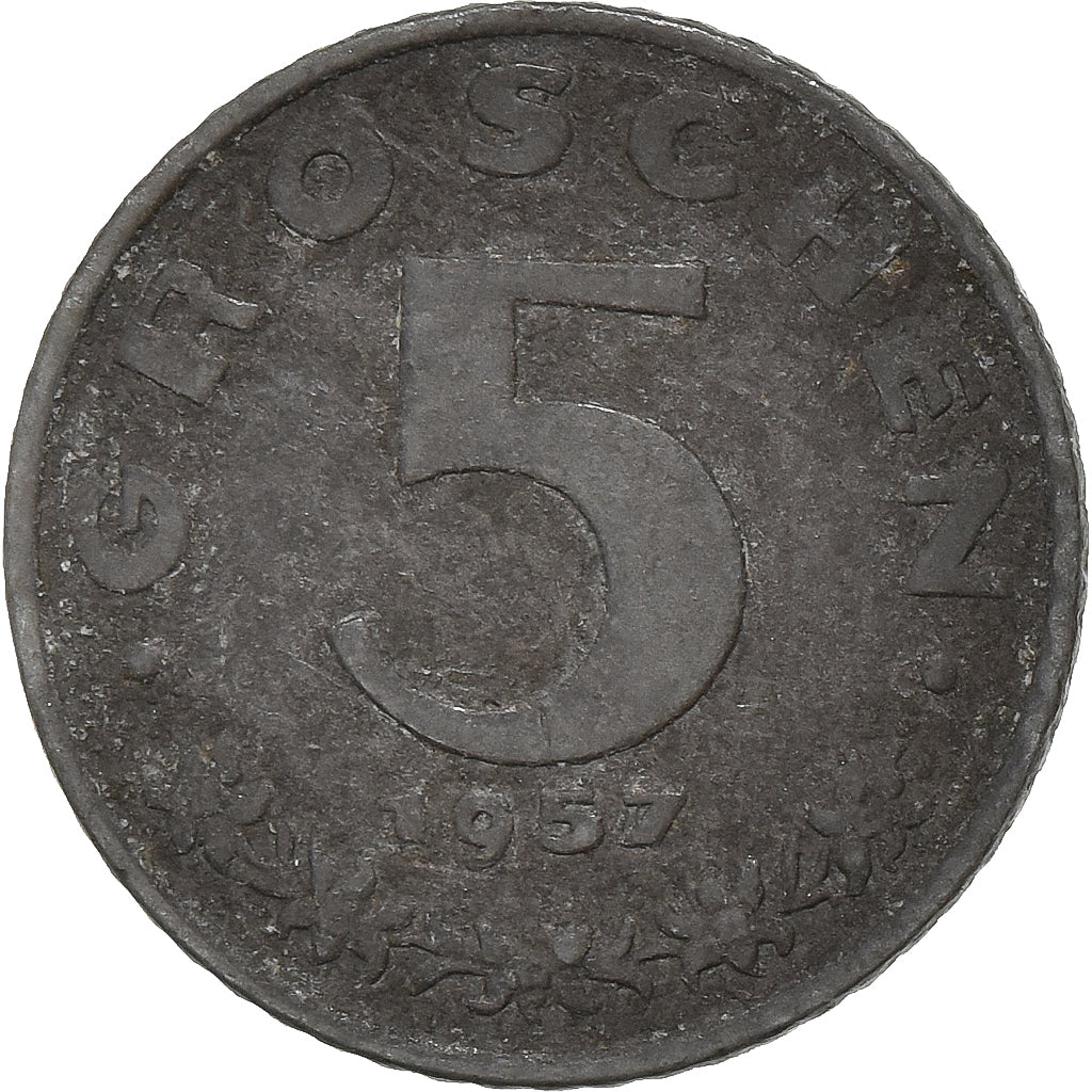 Áustria, 5 Groschen, 1957, Zinco, VF(20-25), KM:2875