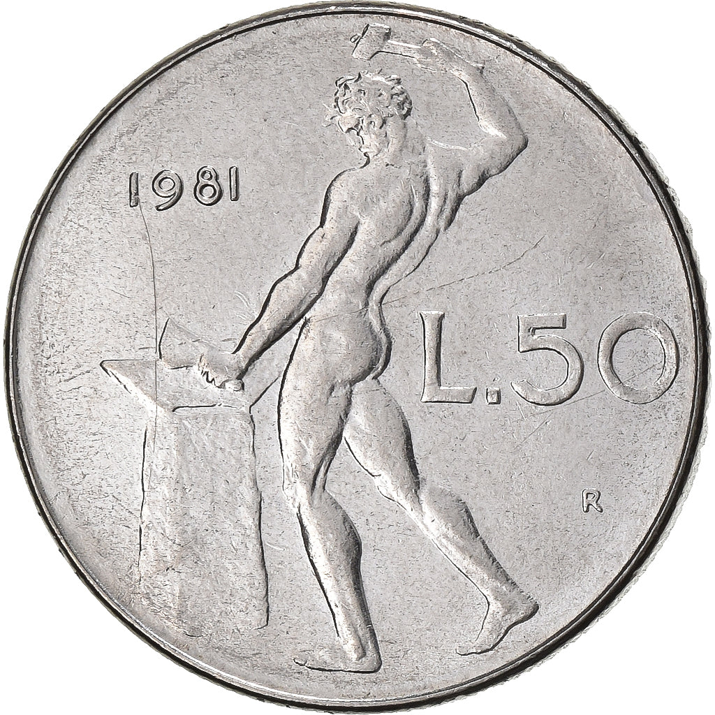 Italien, 50 Lire, 1981, Rome, Stainless Steel, VZ, KM:95.1