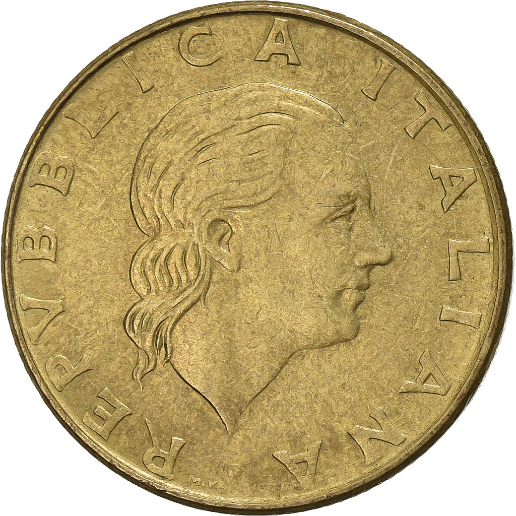 Italien, 200 Lire, 1977, Rome, Aluminum-Bronze, SS, KM:105