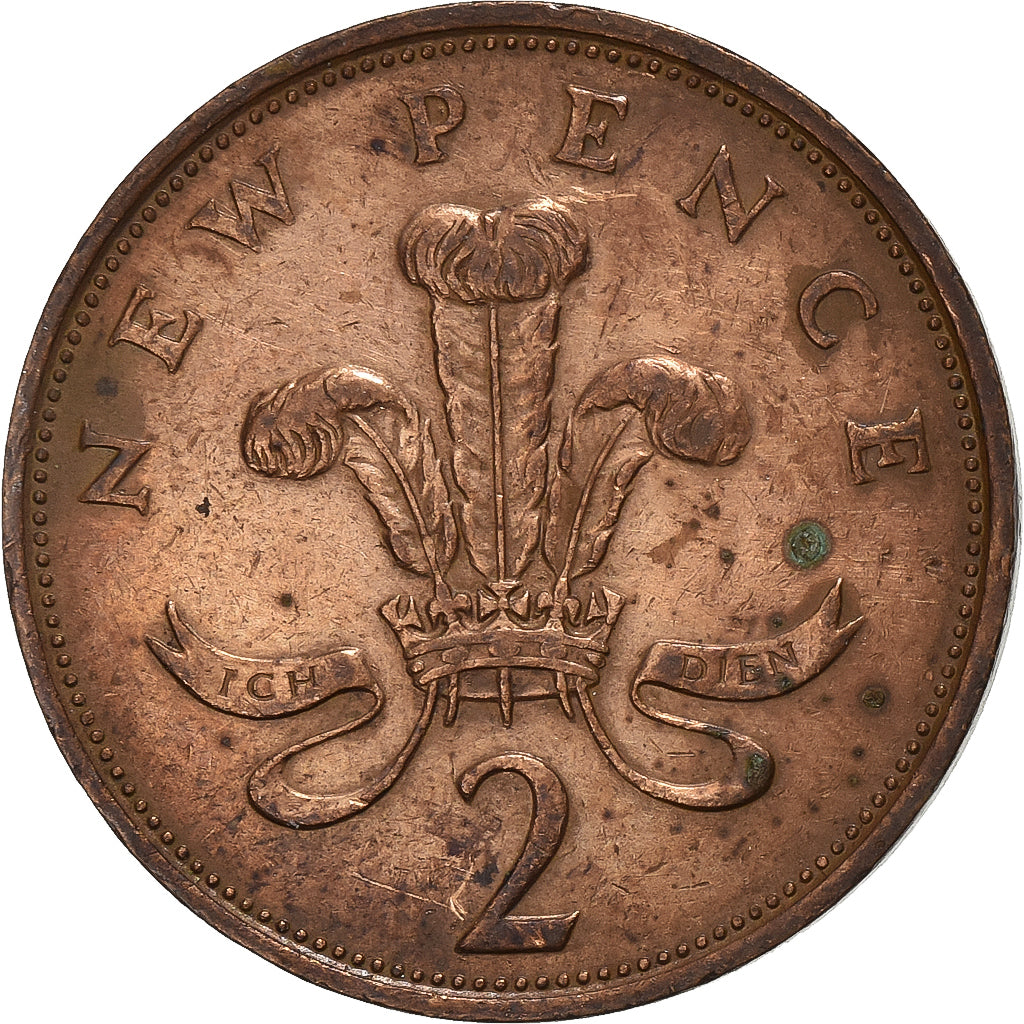 Grã-Bretanha, Elizabeth II, 2 New Pence, 1980, Bronze, VF(30-35), KM:916