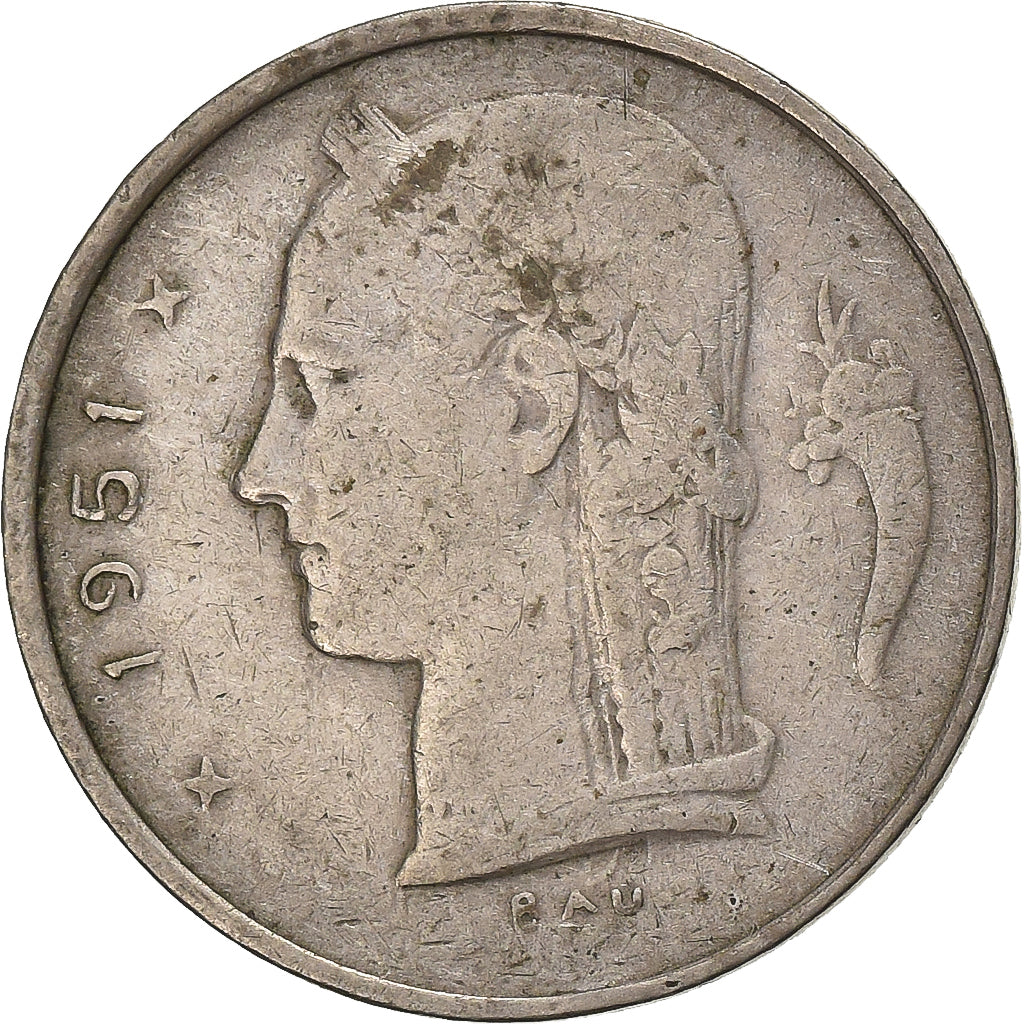 Belgia, Franc, 1951, Miedź-Nikiel, VF(20-25), KM:142.1