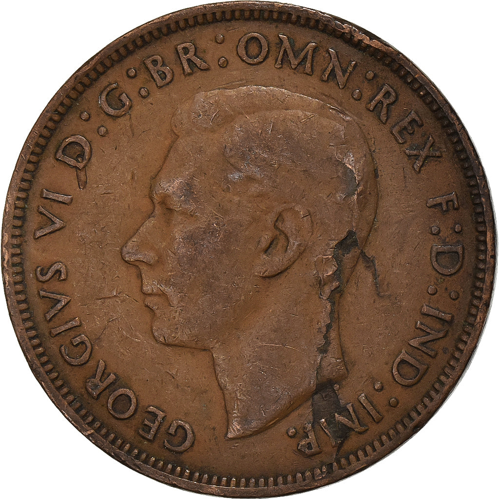 Great Britain, George VI, Penny, 1945, Bronze, VF(30-35), KM:845