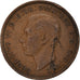 Great Britain, George VI, Penny, 1945, Bronze, VF(30-35), KM:845
