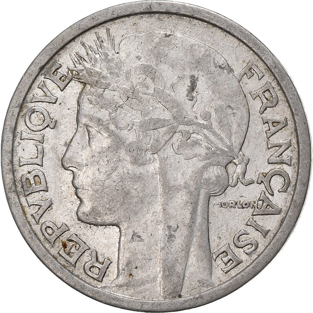 Moneta, Francja, Morlon, 2 Francs, 1941, Paris, EF(40-45), Aluminium, KM:886a.1