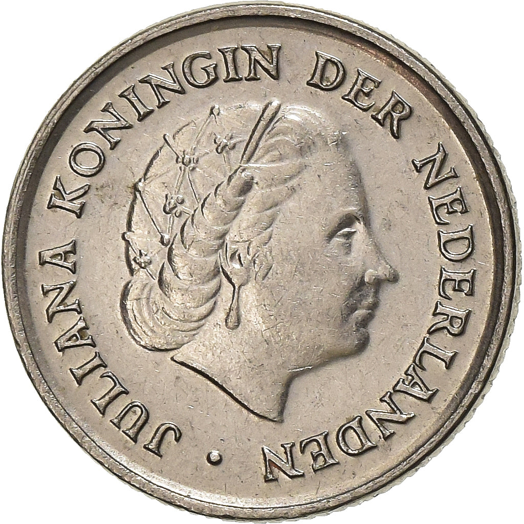Niederlande, Juliana, 10 Cents, 1975, Nickel, SS, KM:182