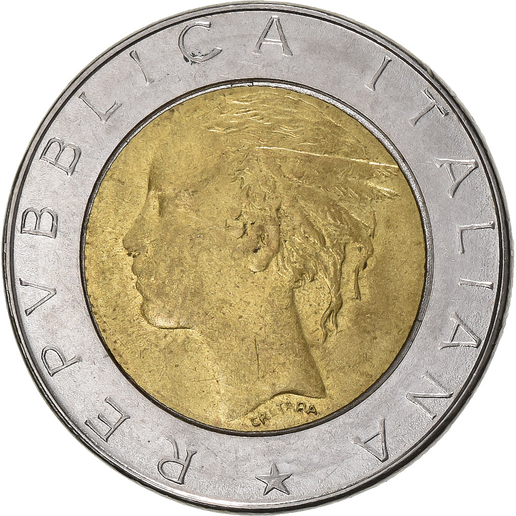 Itália, 500 Lire, 1987, Rome, Bimetálico, AU(50-53), KM:111