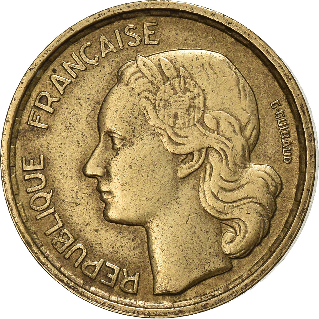 Frankreich, 10 Francs, Guiraud, 1957, Paris, Aluminum-Bronze, SS, Gadoury:812