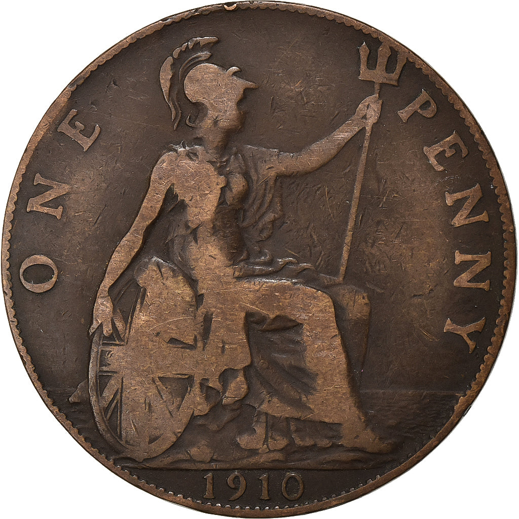 Grande-Bretagne, Edward VII, Penny, 1910, Bronze, TB, KM:794.2