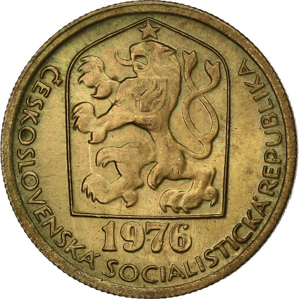 Czechoslovakia, 20 Haleru, 1976, Nickel-brass, AU(55-58), KM:74