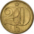 Czechoslovakia, 20 Haleru, 1976, Nickel-brass, AU(55-58), KM:74