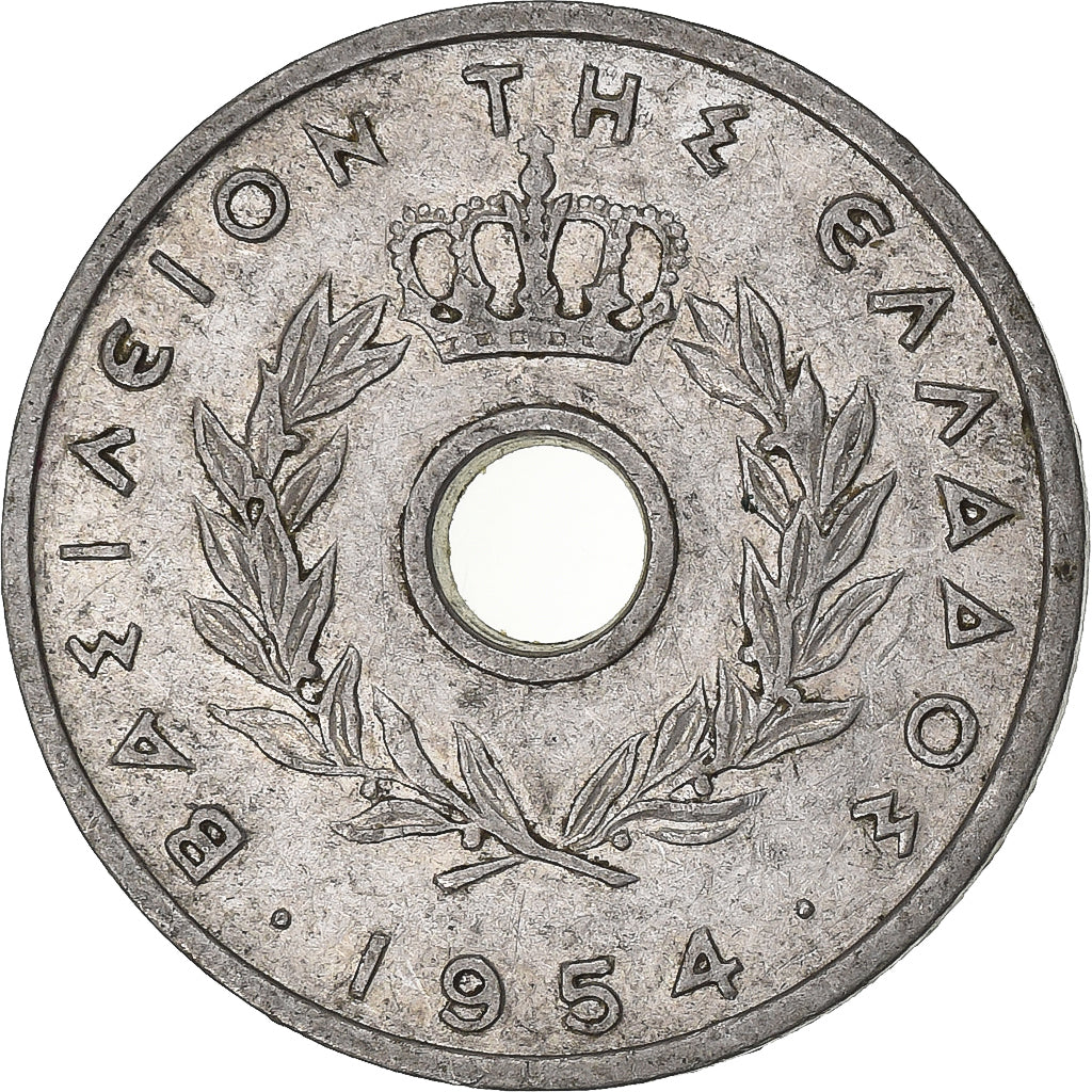 Griekenland, 10 Lepta, 1954, Aluminium, FR+, KM:78