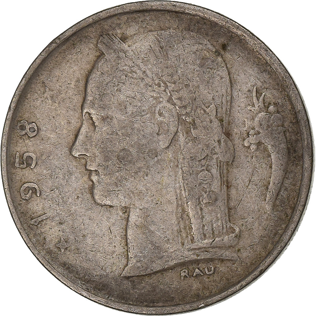 Belgique, Franc, 1958, Cupro-nickel, TB, KM:142.1