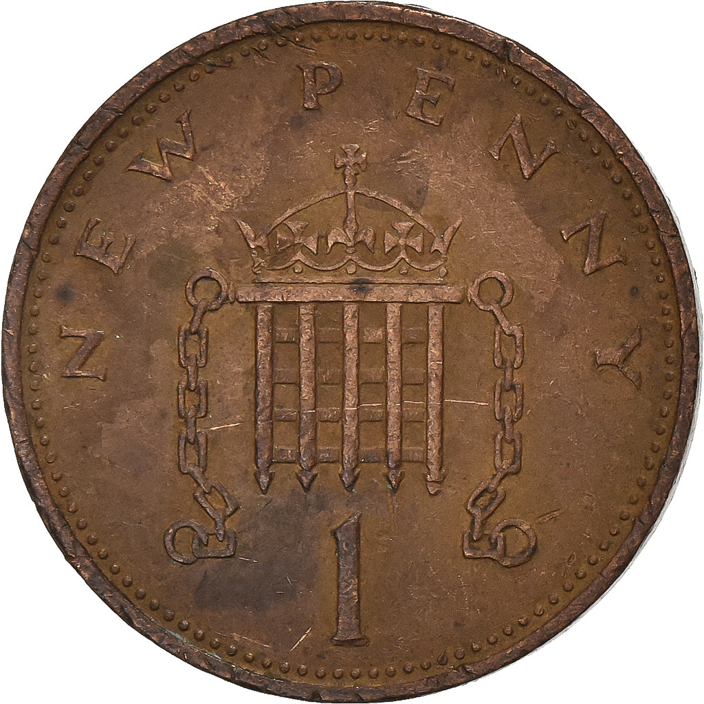 Gran Bretaña, Elizabeth II, New Penny, 1971, Bronce, BC+, KM:915