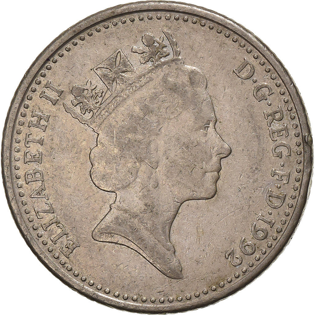 Great Britain, Elizabeth II, 10 Pence, 1992, Copper-nickel, VF(30-35), KM:938b