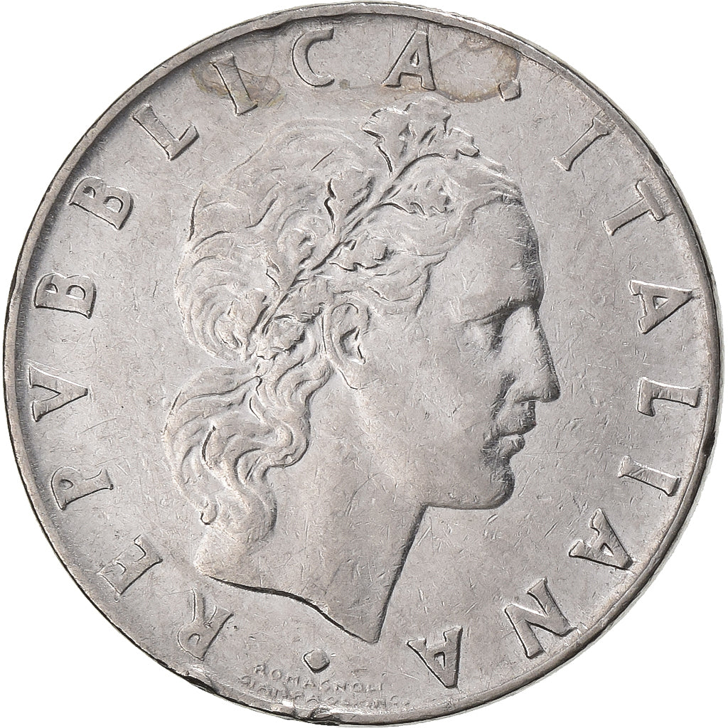 Italia, 50 Lire, 1963, Rome, Acero inoxidable, MBC, KM:95.1