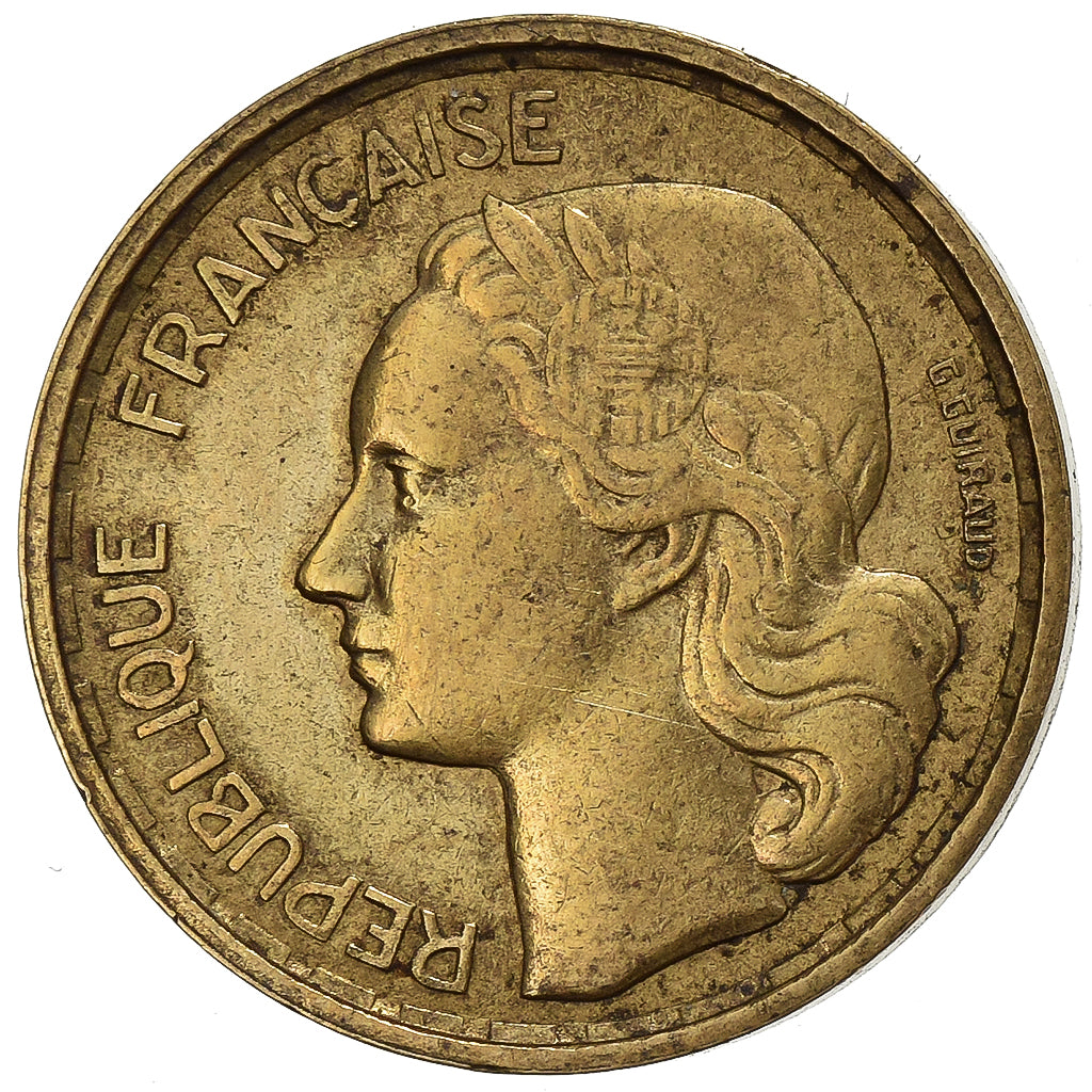 Francia, 10 Francs, Guiraud, 1954, Paris, Alluminio-bronzo, MB+, Gadoury:812