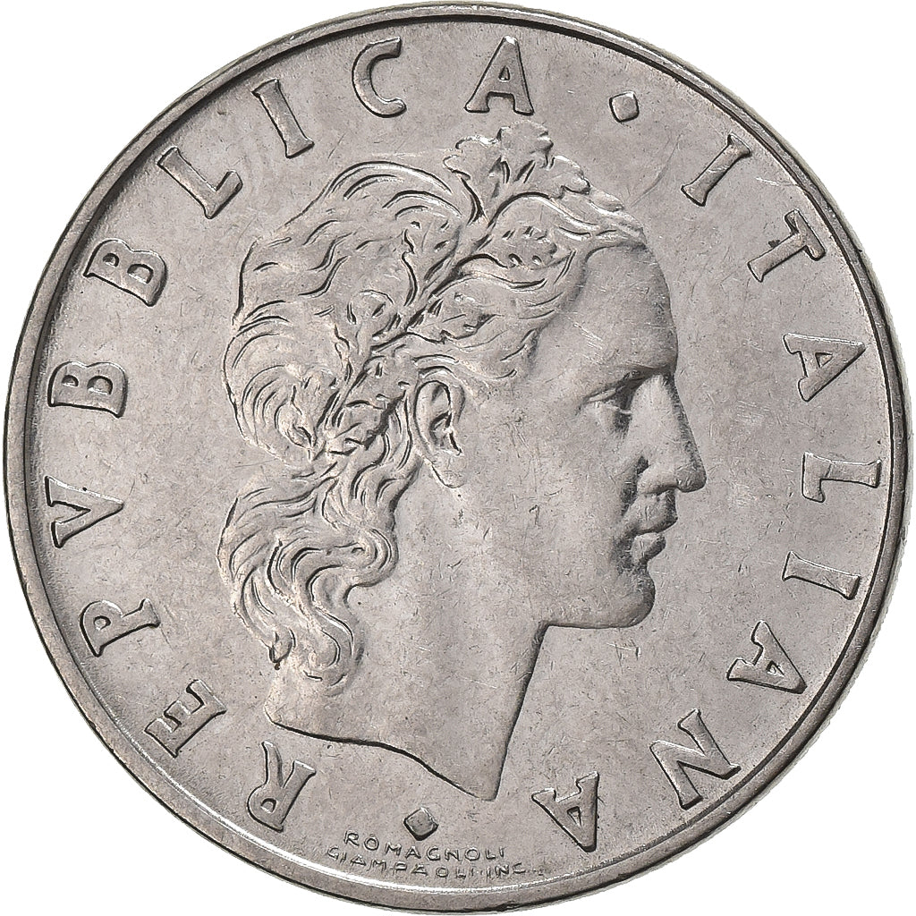 Italia, 50 Lire, 1971, Rome, Acero inoxidable, MBC, KM:95.1