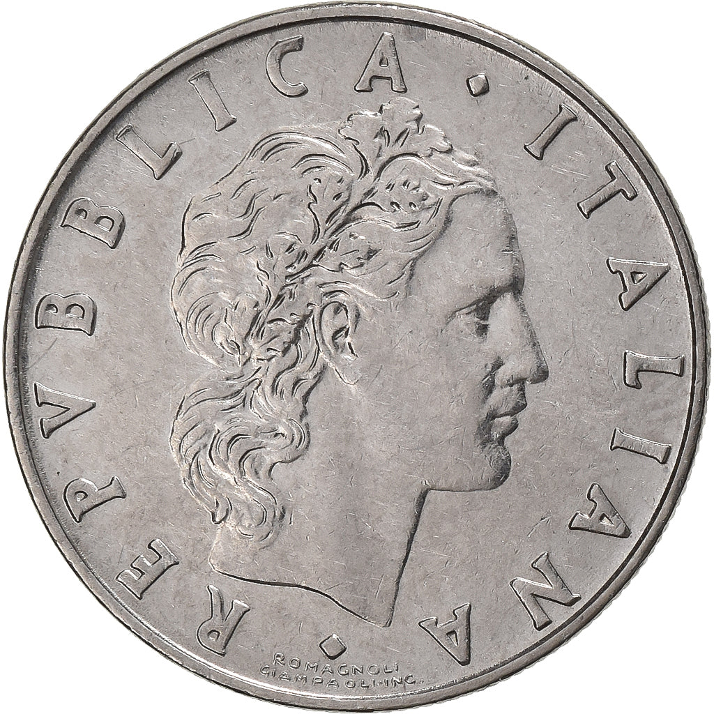 Italia, 50 Lire, 1972, Rome, Acero inoxidable, MBC, KM:95.1