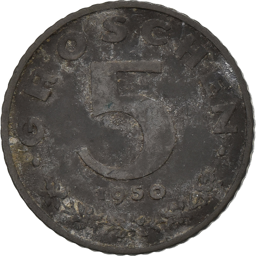 Austria, 5 Groschen, 1950, Zinco, MB, KM:2875