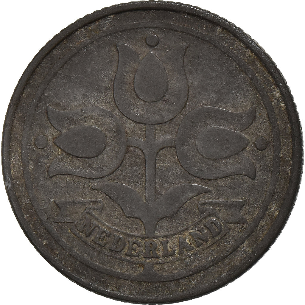 Países Bajos, Wilhelmina I, 10 Cents, 1943, Cinc, BC, KM:173