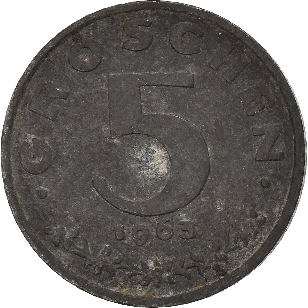 Austria, 5 Groschen, 1963, Zinc, VF(20-25), KM:2875