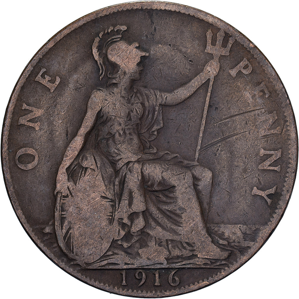 Großbritannien, George V, Penny, 1916, Bronze, S, KM:810