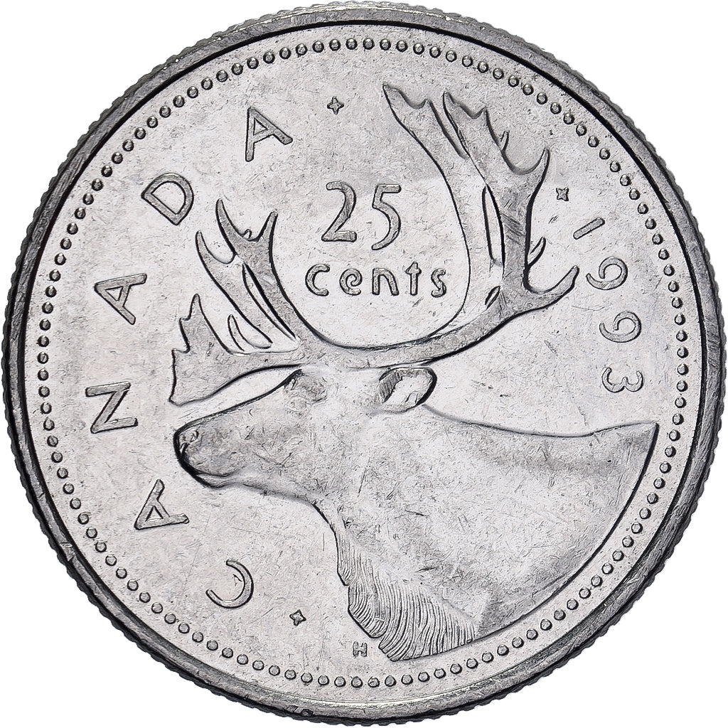 Canada, Elizabeth II, 25 Cents, 1993, Royal Canadian Mint, Nickel, ZF, KM:184