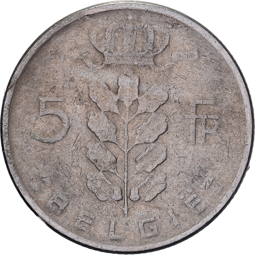 Bélgica, 5 Francs, 5 Frank, 1967, Cobre - níquel, BC+, KM:134.1