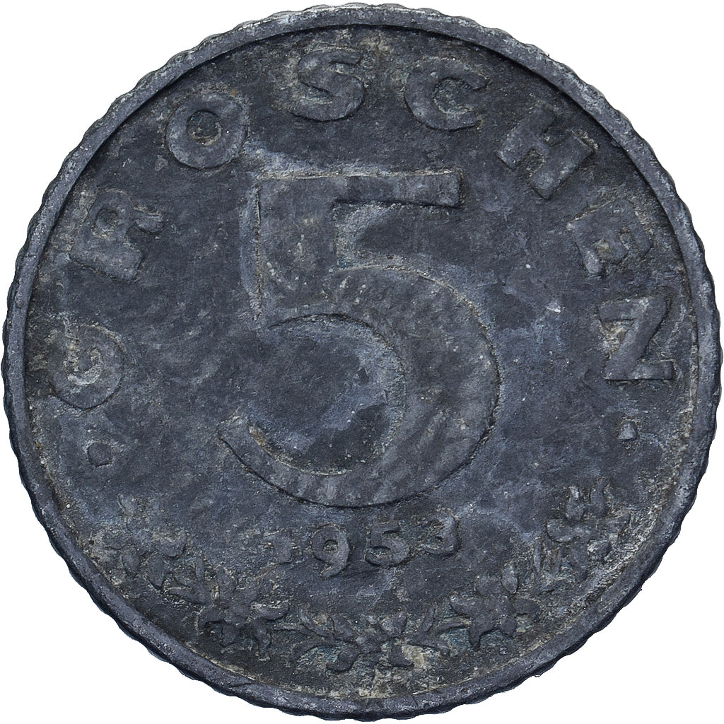 Österreich, 5 Groschen, 1953, Zinc, S, KM:2875