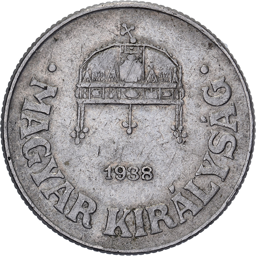 Hongarije, 50 Fillér, 1938, Budapest, Cupro-nikkel, FR+, KM:509