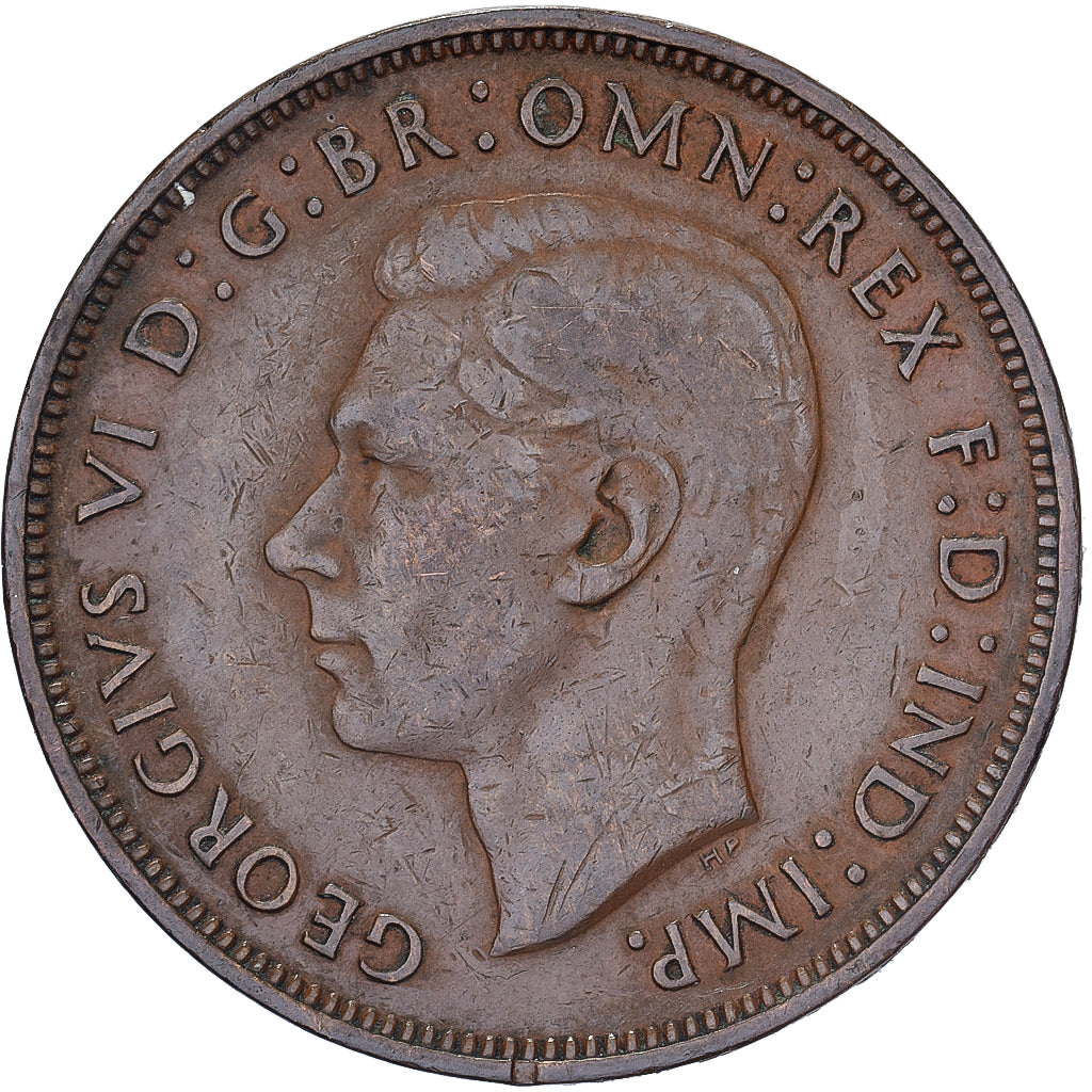 Grã-Bretanha, George VI, Penny, 1948, Bronze, VF(30-35), KM:845