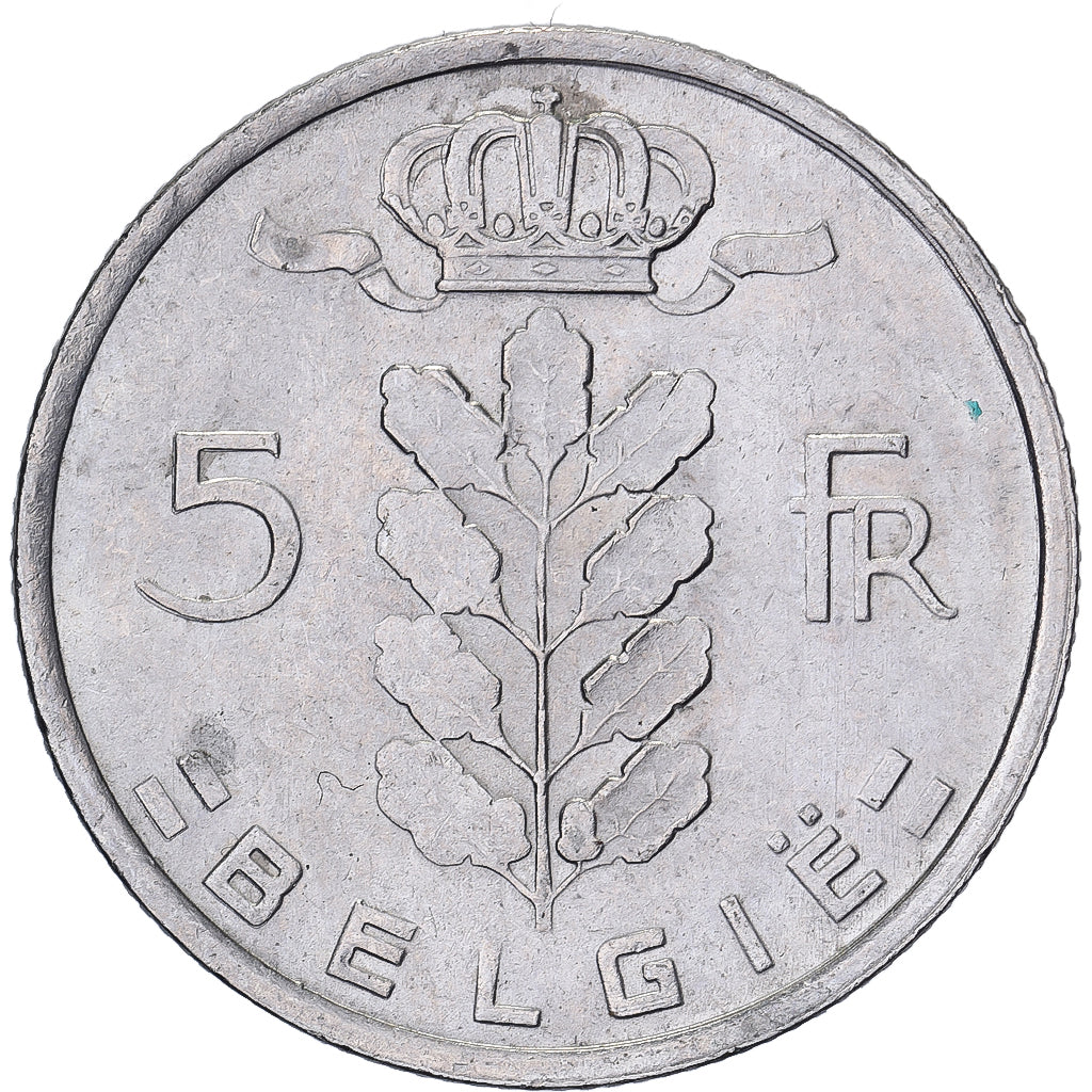Belgio, 5 Francs, 5 Frank, 1975, Rame-nichel, BB+, KM:135.1
