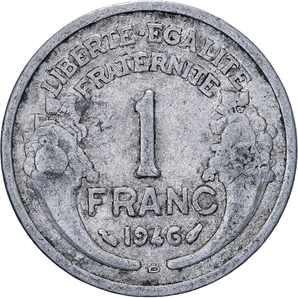 Francia, Franc, Morlon, 1946, Beaumont - Le Roger, Alluminio, MB, Gadoury:473a