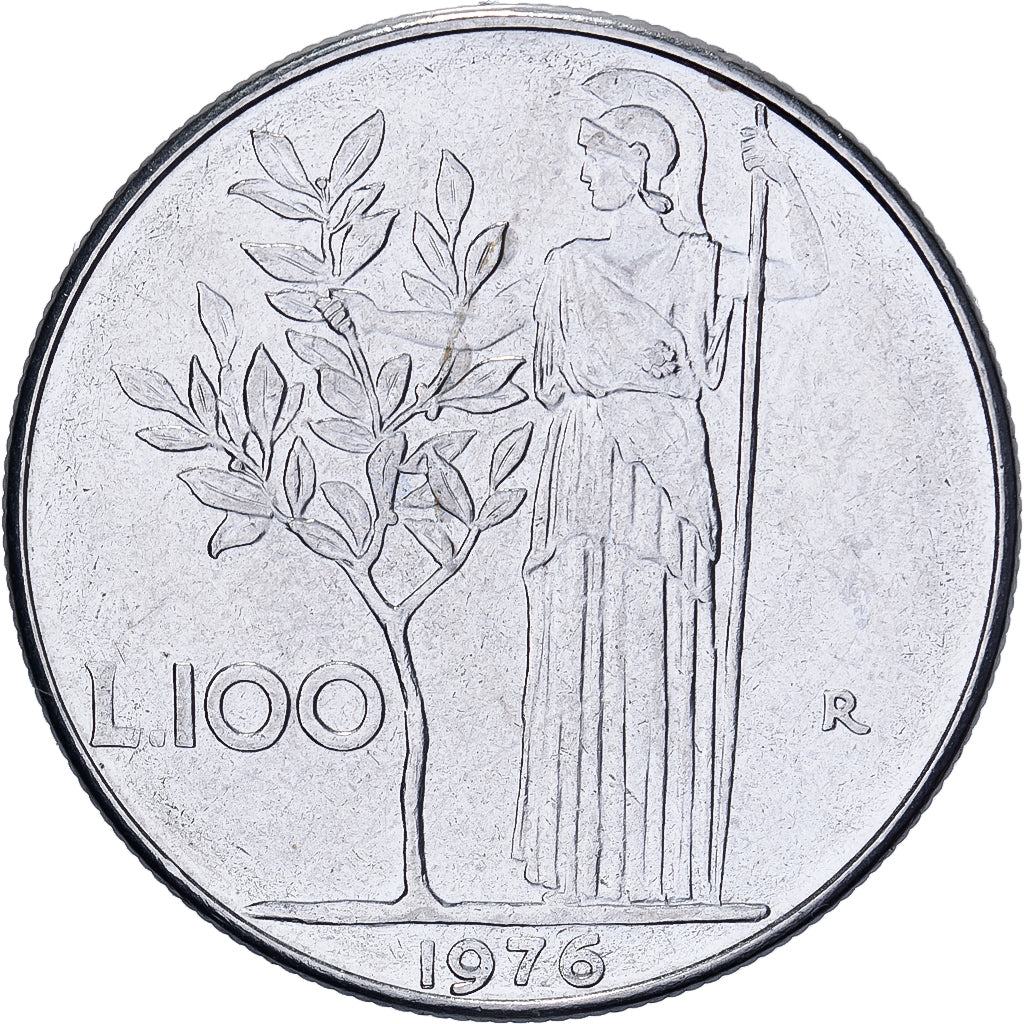 Italie, 100 Lire, 1976, Rome, Acier inoxydable, TTB+, KM:96.1