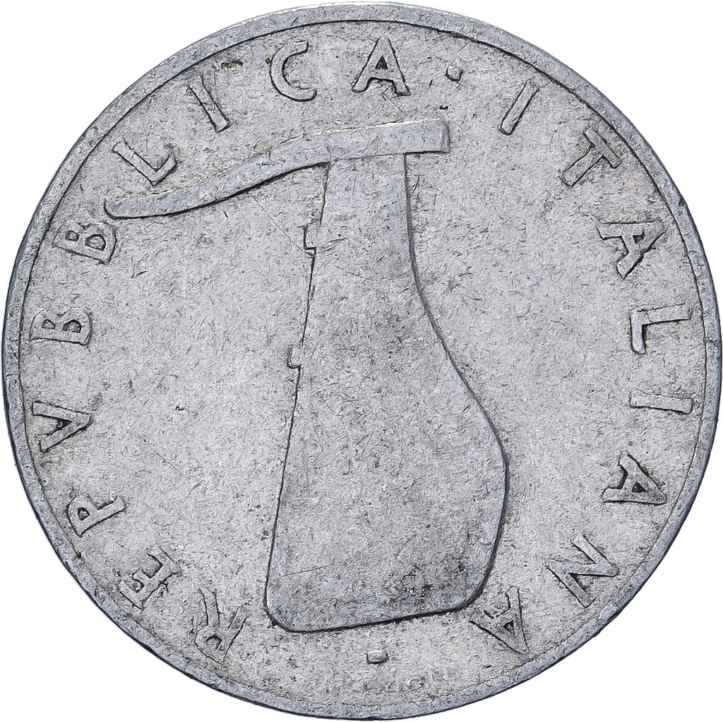 Italia, 5 Lire, 1953, Rome, Aluminio, BC+, KM:92