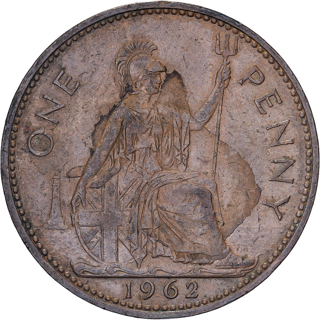 Groot Bretagne, Elizabeth II, Penny, 1962, Bronzen, ZF, KM:897