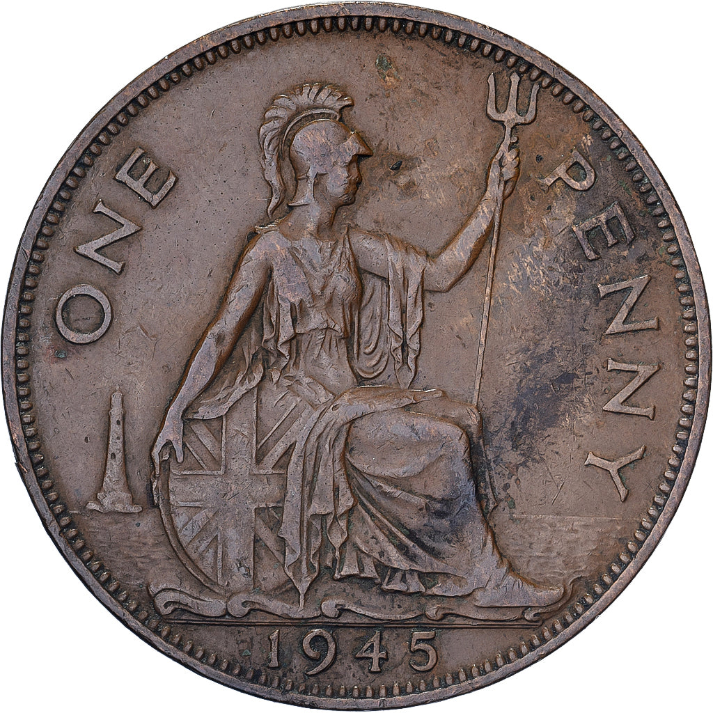 Großbritannien, George VI, Penny, 1945, Bronze, SS, KM:845