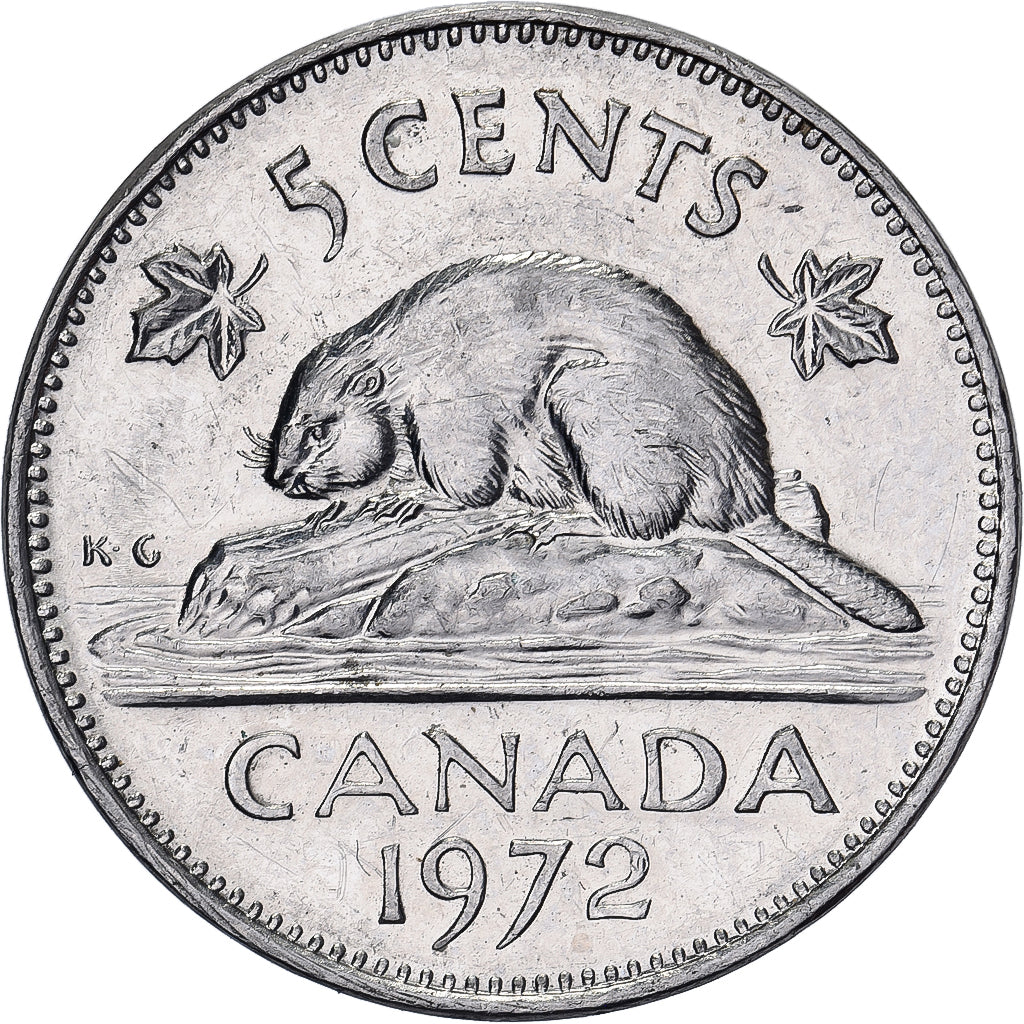 Canadá, Elizabeth II, 5 Cents, 1972, Royal Canadian Mint, Níquel, AU(50-53)