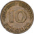 Federal Republic of Germany, 10 Pfennig, 1950, Stuttgart, Brass Clad Steel