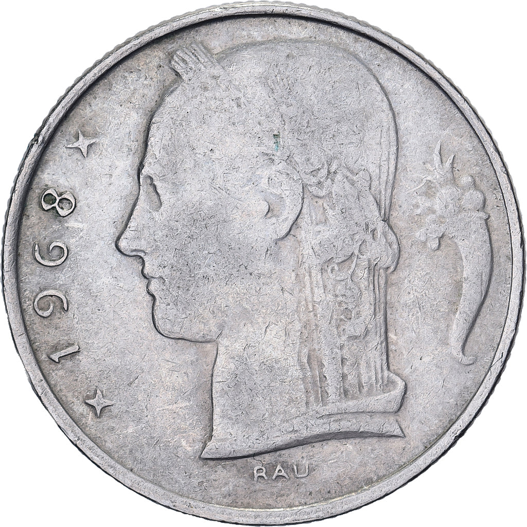 Belgien, 5 Francs, 5 Frank, 1968, Kupfer-Nickel, SS, KM:134.1