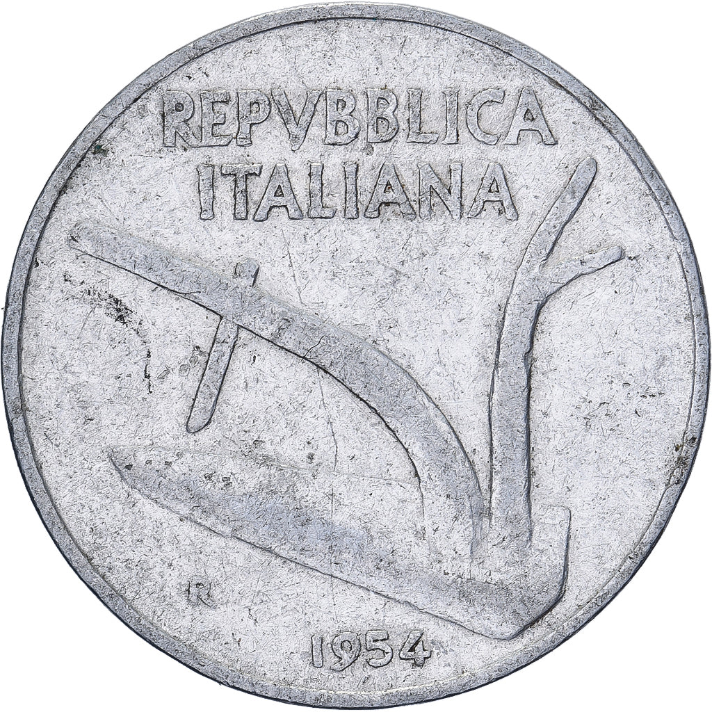 Italie, 10 Lire, 1954, Rome, Aluminium, TB+, KM:93