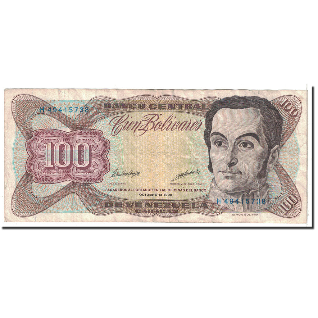 Geldschein, Venezuela, 100 Bolivares, 1998, 1998-10-29, KM:66g, SS